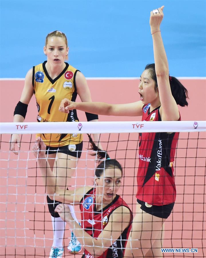 (SP)TURKEY-ISTANBUL-VOLLEYBALL-TURKISH WOMEN LEAGUE-VAKIFBANK VS ECZACIBASI 