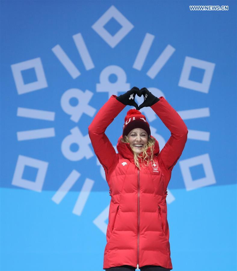 (SP)OLY-SOUTH KOREA-PYEONGCHANG-FREESTYLE SKIING-LADIES' SKI CROSS-MEDAL CEREMONY