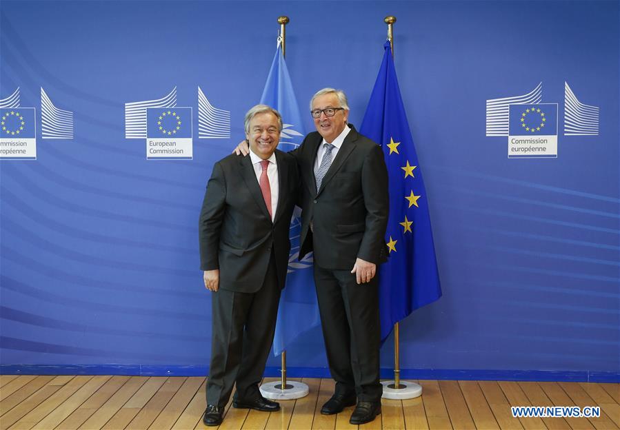 BELGIUM-BRUSSELS-EU-UN-JUNCKER-GUTERRES