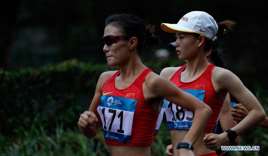 (SP)INDONESIA-JAKARTA-ASIAN GAMES-ATHLETICS-WOMEN'S 20KM WALK