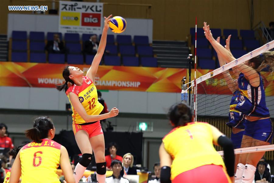 (SP)JAPAN-SAPPORO-VOLLEYBALL-WOMEN'S WORLD CHAMPIONSHIP-CHINA VS ITALY