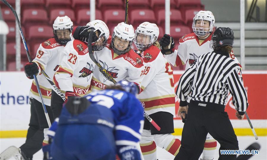 (SP)CANADA-TORONTO-ICE HOCKEY-CWHL-SHENZHEN KRS VANKE RAYS VS TORONTO FURIES