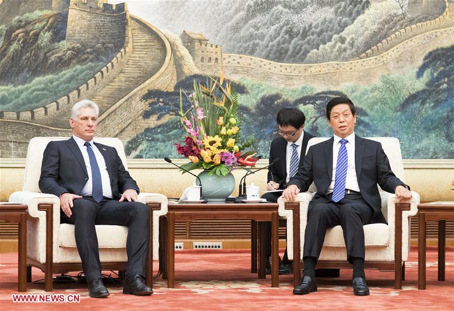 CHINA-BEIJING-LI ZHANSHU-CUBAN PRESIDENT-MEETING (CN)