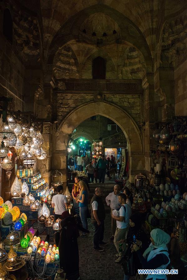 EGYPT-CAIRO-KHAN EL-KHALILI-NIGHT VIEW