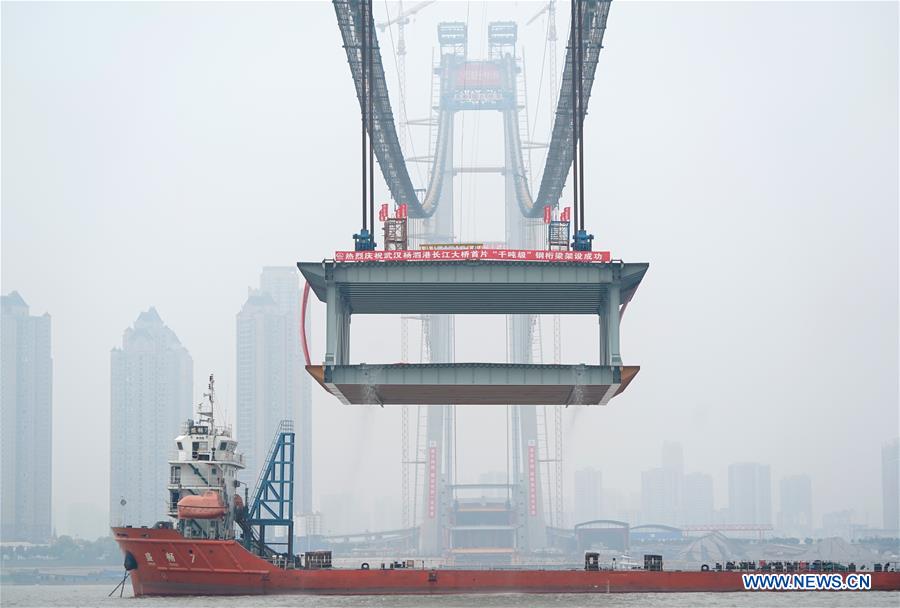 CHINA-HUBEI-WUHAN-SUSPENSION BRIDGE-CONSTRUCTION (CN)