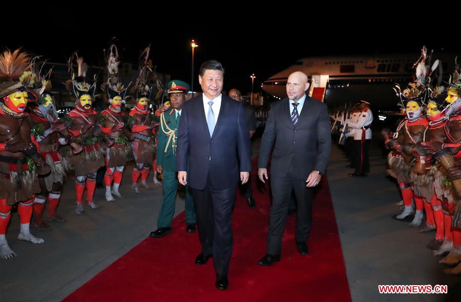 PAPUA NEW GUINEA-PORT MORESBY-CHINA-XI JINPING-ARRIVAL