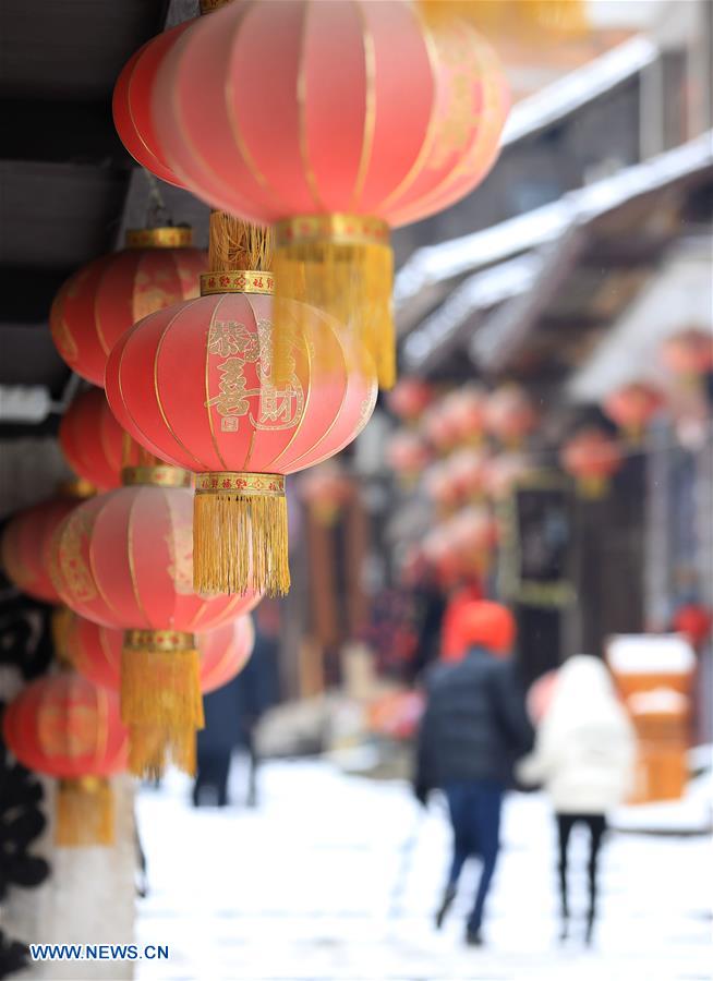 #CHINA-GUIZHOU-LIPING-ANCIENT STREET-SNOW SCENERY (CN)