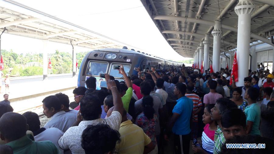 SRI LANKA-COLOMBO-CHINA-FUNDED RAILWAY LINE-TEST RUN 