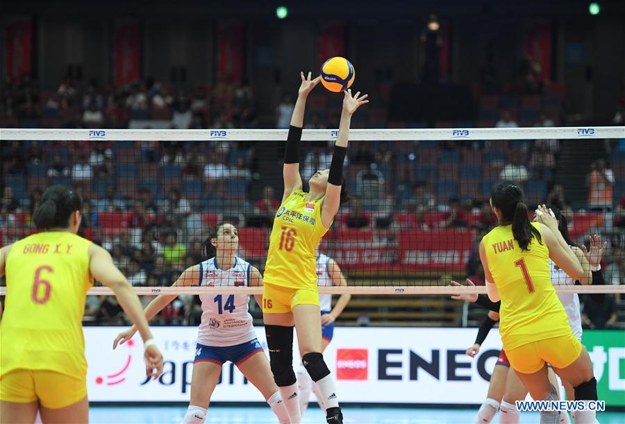 (SP)JAPAN-OSAKA-VOLLEYBALL-WOMEN'S WORLD CUP-CHN VS SRB