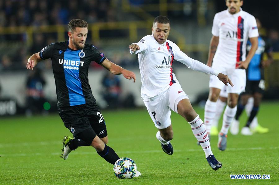 (SP)BELGIUM-BRUGGE-SOCCER-UEFA CHAMPIONS LEAGUE-CLUB BRUGGE VS PSG