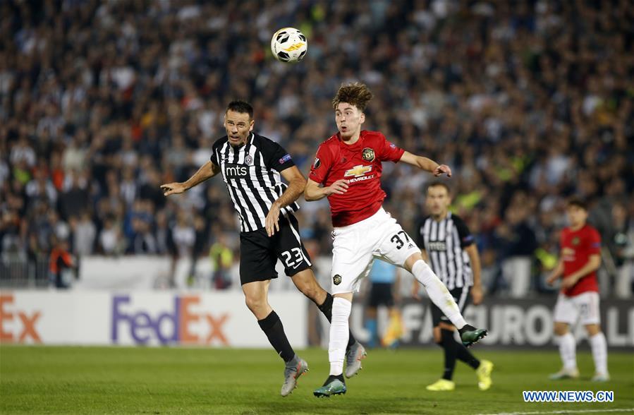 (SP)SERBIA-BELGRADE-SOCCER-UEFA EUROPA LEAGUE-PARTIZAN VS MANCHESTER UNITED