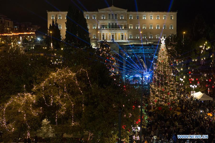 GREECE-ATHENS-CHRISTMAS TREE-LIGHTING CEREMONY