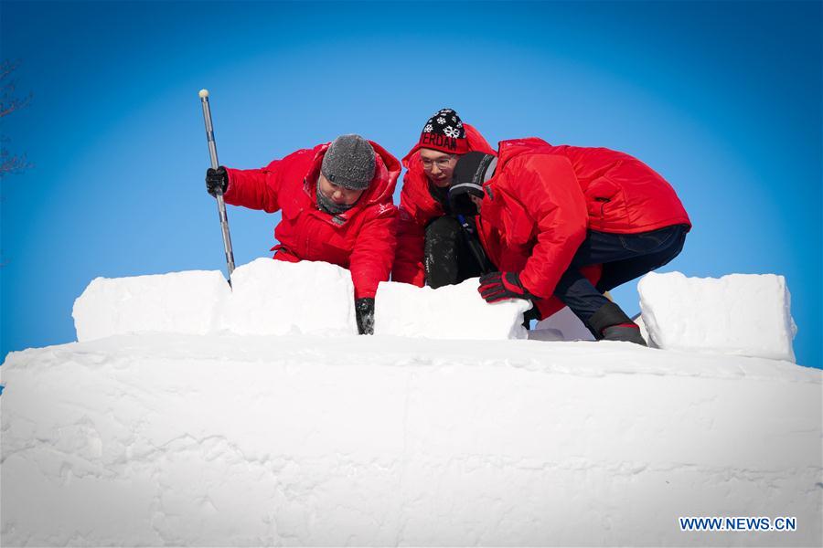 CHINA-HEILONGJIANG-HARBIN-COLLEGE STUDENT-SNOW SCULPTURE COMPETITION (CN)