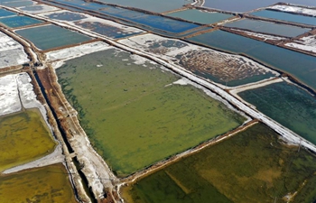 Winter view of salt lakes in Yuncheng, N China's Shanxi