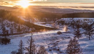 In pics: winter scenery of N China's Inner Mongolia